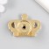 Handle for the casket metal "crown" rhinestone, gold 4.5x3.2x2.6 cm