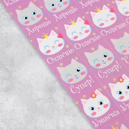 Paper stickers of the evaluation "cats", 10.5 × 18 cm-1