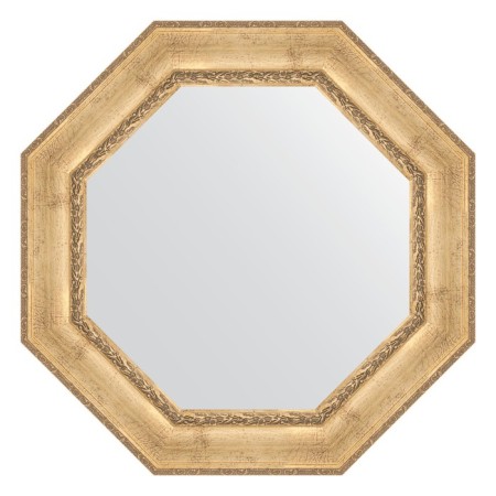 Mirror in a baguette frame, aged silver with an ornament 120 mm, 83x83 cm