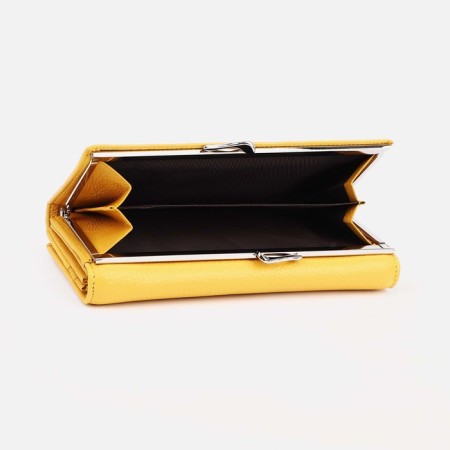 Women's wallet on magnets, yellow color-2