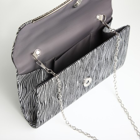 Women's bag on magnet, white/black color-5