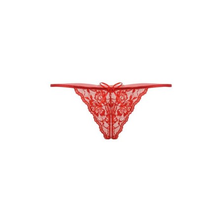 Thong with access Softline Collection, lace, red color, size S/L-1