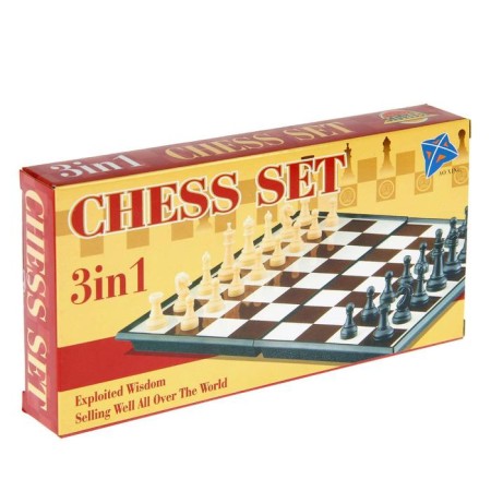 Chess, checkers, board games, set 2 in 1, plastic board 20 x 20 cm-5
