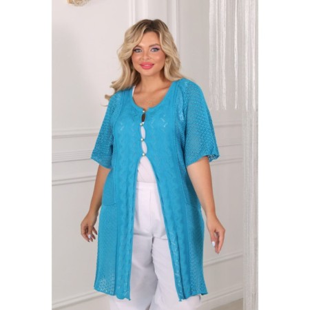 Cardigan female, size 56, blue color-10