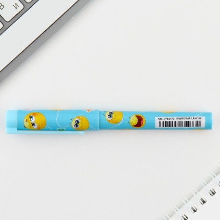 Pen Priklik Blood Blue Paste 0.7 mm with a cap “Smile” plastic-4