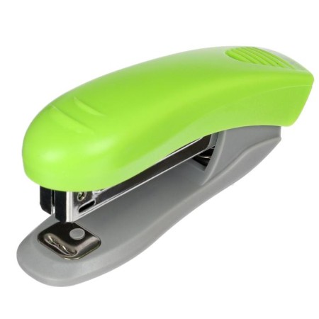 Stapler No. 10, up to 10 Davente sheets plastic case, built -in anti -stepler, neon green