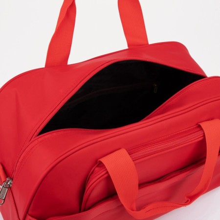 Road bag with lightning, 2 outer pockets, long belt, red color-2