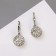 Earrings with “Shambhala” rhinestones, white color in silver