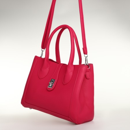 Women's bag with lightning, textura, average size, pink color-4