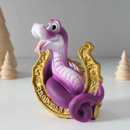 Piglite Polystone "Snake on the horseshoe" 8x7x11 cm-4