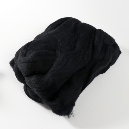 Fasting wool 100% half -toned wool 100g (02 black)-1