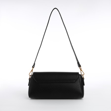 Bag Women's Messenger on the Textura valve, average size, color black-1
