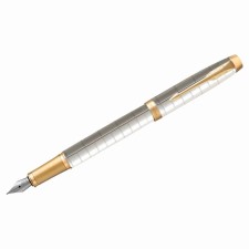 Feature handle Parker Im Premium F318 Pearl GT F, stainless steel case, blue ink
