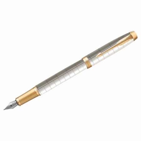 Feature handle Parker Im Premium F318 Pearl GT F, stainless steel case, blue ink