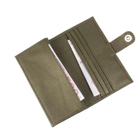 Wallet, magnet, 14 pockets, 1 department for trifles, n/k olive metallic-1