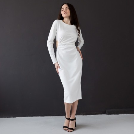 Women's dress Midi with a cut Mist p. 42, white-4