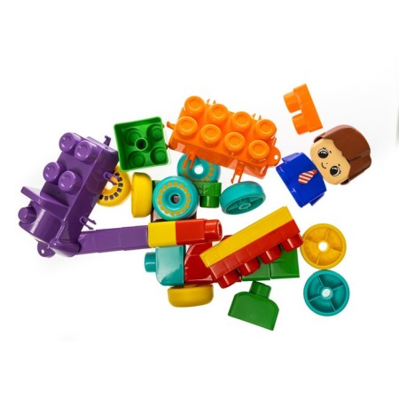 Plastic designer "Funny steam locomotive", 30 parts, Baby Blocks-6