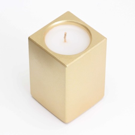 Candle "Square" in the candlestick of gypsum, 5x8cm, gold-2