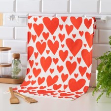 Ethel towel Red Hearts 40x73cm, 100% cotton, sarzha 190 g/m2