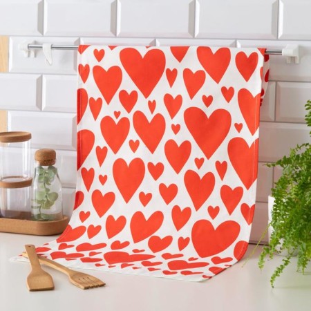 Ethel towel Red Hearts 40x73cm, 100% cotton, sarzha 190 g/m2