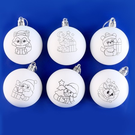 New Year's set for creativity. Christmas balls for coloring "New Year! Best gift ", 6 pcs-3