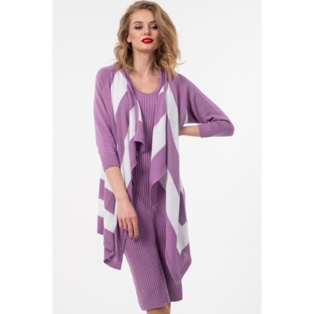 Cardigan female, size 42, lilac color, white-1
