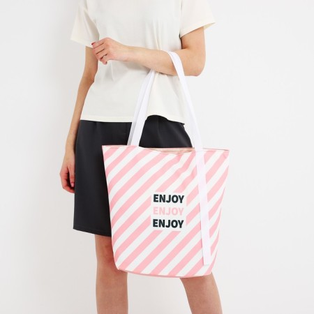 Women's beach bag "Enjoy", 39x32 cm, pink-11
