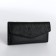 Women's wallet on the button, black color