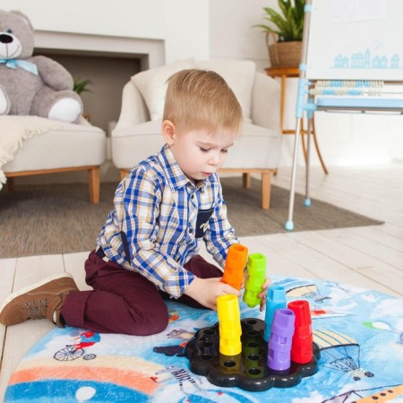 Developing toy "Pyramid-Mosaic", sorter, color, according to the Montessori methodology-7