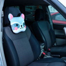 Pillow on the headrest Matech Cutie Line, 30 x 25 x 10 cm, gray, white