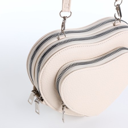 Bag Women's Cross-Bodi with a zipper, white color-4