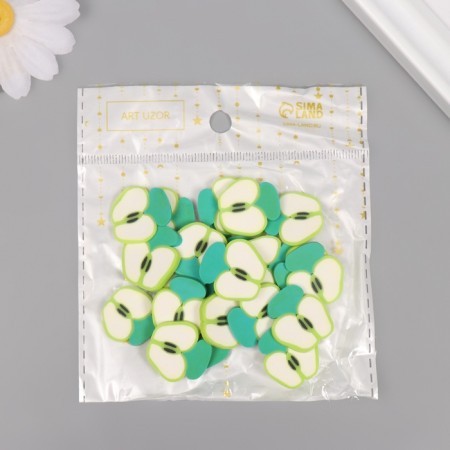 PVC Green Apple Decor for Creativity Set 20 grams 0.3x1.9x1.9 cm-3