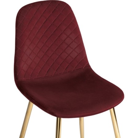 Stol on a metal frame DABL Metal/velor, gold/burgundy 45x51x86 cm-4