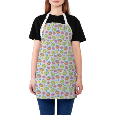 Apron kitchen with a photo print "Eggs on Easter", adjustable, size OS
