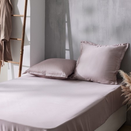 Slip on the elastic band SL Home Tencel 180*200+30 cm, col. powder-1