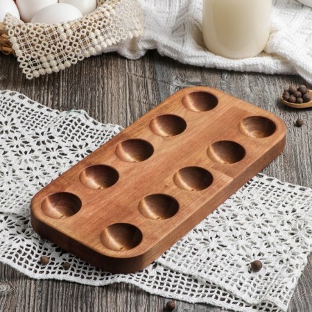 Adelica eggs, 10 departments, 12 × 25 × 1.8 cm, array of birch-1