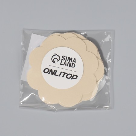 Flower overlays “Flower”, set - 5 pairs, adhesive base, 6 × 6 cm, beige color-4