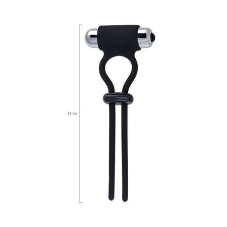 Lasso for penis A-Toys By Toyfa Jat, silicone, black, 14 cm-6