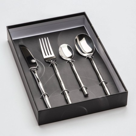 A set of cutlery made of stainless steel Magistro Bamboo, 4 objects, silver color-2