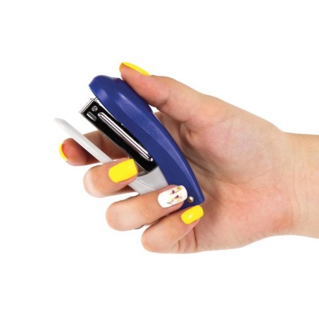 Stapler No. 10 to 12 sheets, Brauberg Einkommen, plastic case, built -in anti -stepler, blue-6
