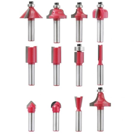 Set of milling cutter KWB, HB. 8 mm, 12 pcs, case-2