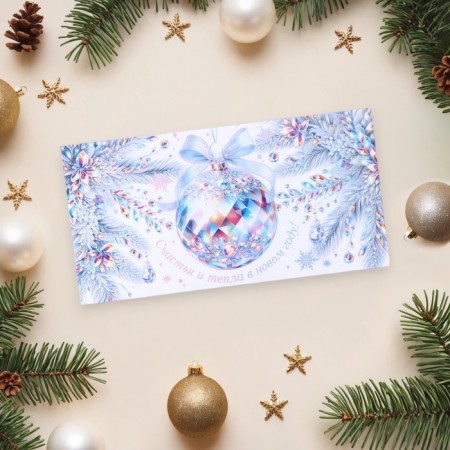 The envelope for money "Happiness and warmth in the new year!" embossing, 16.5 x 8.5 cm-1