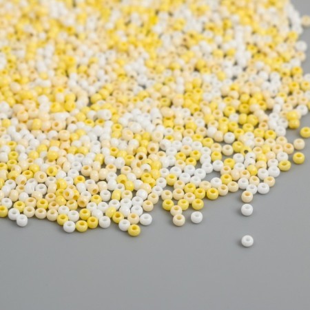 Glass beads 11/0 "Melange yellow. Gloss" 10 g-1