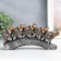 Polystone souvenir "Five elephants on a tusk with flowers" silver 20.5x4x11 cm