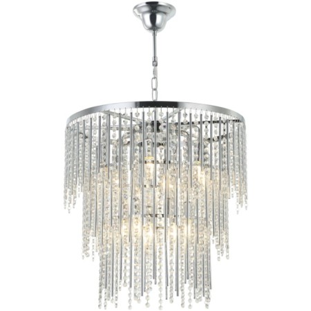 Crystal Crystal chandelier Grandex 12xe14 40W, size 60x60x79-150 cm, color chromium