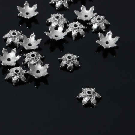Beads for beads 1.2 × 1.2 × 0.6 cm, (set 100 pcs.), Color silver
