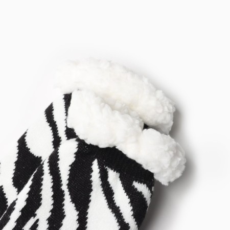 Women's socks with fur inside the "zebra", the color is black, size 36-41-1