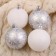 Set of balls plastic D-6 cm, 9 pcs "Frosty patterns" white, silver