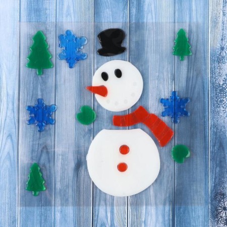 Stick on the glass "Snowman" 18.5x18.5 cm