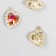 Decor for creativity metal, rhinestones "Passionate heart" gold 2x1.5 cm